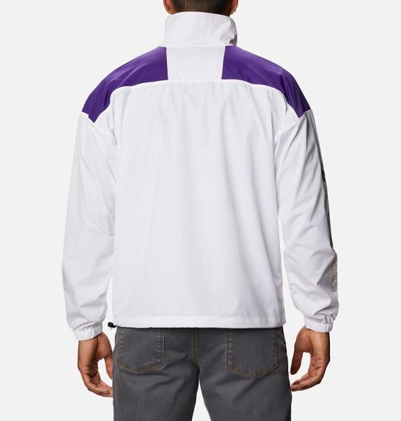 Columbia Collegiate Windbreaker White Purple For Men's NZ87293 New Zealand